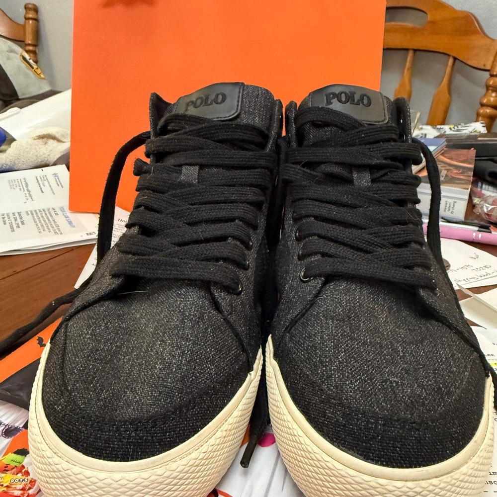 Polo by Ralph Lauren Black and Cream Sneakers